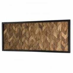 MACABANE SUZY - Décoration Murale Bois Rectangulaire Mozaïc Zig-zag Teck Nature - Naturel -MACABANE Elegant store 17784041 5