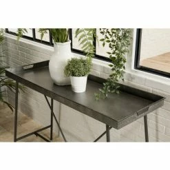MACABANE HABY - Console Grise Plateau Rectangulaire Zinc Pieds Métal - Anthracite 9 MACABANE HABY - Console Grise Plateau Rectangulaire Zinc Pieds Métal - Anthracite -MACABANE Elegant store 17784055 3