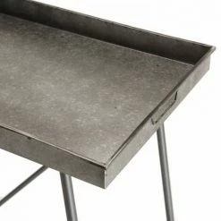MACABANE HABY - Console Grise Plateau Rectangulaire Zinc Pieds Métal - Anthracite 11 MACABANE HABY - Console Grise Plateau Rectangulaire Zinc Pieds Métal - Anthracite -MACABANE Elegant store 17784055 5