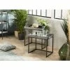 MACABANE HABY - Set De 2 Tables D'appoint Gigognes Plateaux Rectangulaires Zinc Pieds Métal - Anthracite