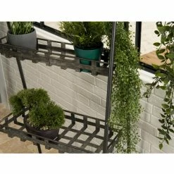 MACABANE HABY - Étagère Triangulaire Grise Zinc 3 Niveaux Structure Métal - Anthracite -MACABANE Elegant store 17784058 3