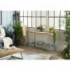 MACABANE HABY - Console Rectangulaire Scandi Plateau Bois Sapin 1 étagère Pieds Métal Bleu Clair - Bleu -MACABANE Elegant store 17784073 1