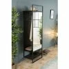 MACABANE HABY - Meuble D'entrée Porte-manteaux Noir Avec Miroir - Anthracite