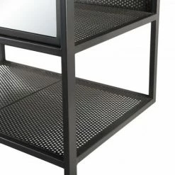 MACABANE HABY - Meuble D'entrée Porte-manteaux Noir Avec Miroir - Anthracite -MACABANE Elegant store 17784078 4