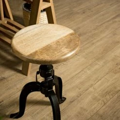 MACABANE ROBIN - Tabouret Industriel Assise Bois Manguier Hauteur Ajustable Pieds Métal Noir - Noir 9 MACABANE ROBIN - Tabouret Industriel Assise Bois Manguier Hauteur Ajustable Pieds Métal Noir - Noir -MACABANE Elegant store 17784086 3