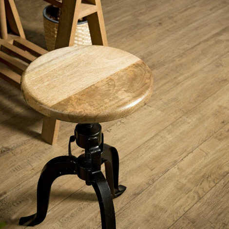 MACABANE ROBIN - Tabouret Industriel Assise Bois Manguier Hauteur Ajustable Pieds Métal Noir - Noir 5 MACABANE ROBIN - Tabouret Industriel Assise Bois Manguier Hauteur Ajustable Pieds Métal Noir - Noir – Image 3