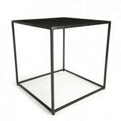 MACABANE ROBIN - Bout De Canapé Industriel Carré 45x45cm Métal Noir - Noir -MACABANE Elegant store 17784092 5