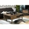 MACABANE LAURE - Table Basse Rectangulaire Marron 2 Tiroirs 1 Niche Bois Mindi - Noyer -MACABANE Elegant store 17784112 1