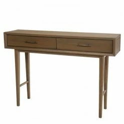 MACABANE LAURE - Console Marron 2 Tiroirs Bois Mindi - Noyer 11 MACABANE LAURE - Console Marron 2 Tiroirs Bois Mindi - Noyer -MACABANE Elegant store 17784113 5