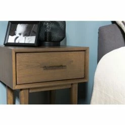 MACABANE LAURE - Chevet 1 Tiroir Bois Mindi - Noyer -MACABANE Elegant store 17784118 3