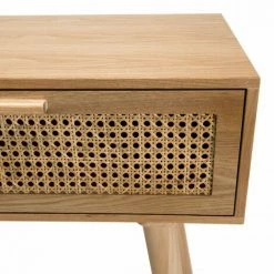 MACABANE ROMEO - Console Couleur Naturelle 2 Tiroirs Bois Cannage - Naturel -MACABANE Elegant store 17784119 4