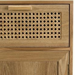 MACABANE ROMEO - Buffet Couleur Naturelle 2 Tiroirs 2 Portes Bois Cannage - Naturel -MACABANE Elegant store 17784124 3