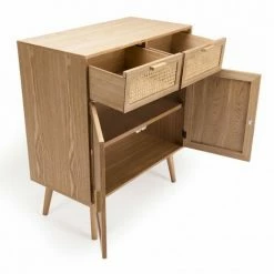 MACABANE ROMEO - Buffet Couleur Naturelle 2 Tiroirs 2 Portes Bois Cannage - Naturel -MACABANE Elegant store 17784124 4