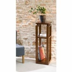 MACABANE EDEN - Sellette Marron 3 Niveaux Bois Mindi - Chocolat