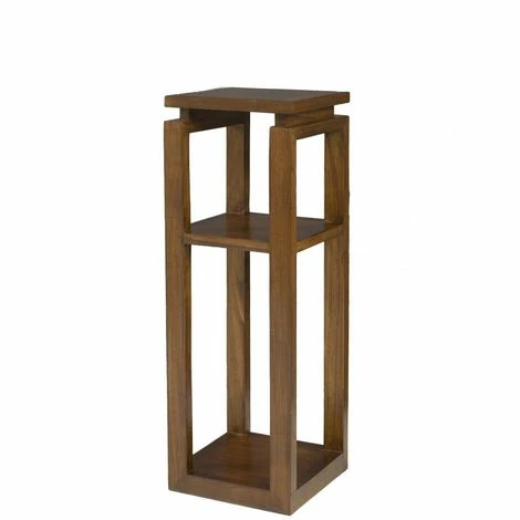 MACABANE EDEN - Sellette Marron 3 Niveaux Bois Mindi - Chocolat 4 MACABANE EDEN - Sellette Marron 3 Niveaux Bois Mindi - Chocolat – Image 2