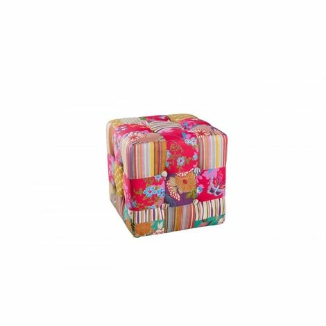 MACABANE ARTHUR - Pouf Carré 35x35cm Tissu Bohème Multicolore - IMPRIME 4 MACABANE ARTHUR - Pouf Carré 35x35cm Tissu Bohème Multicolore - IMPRIME – Image 2