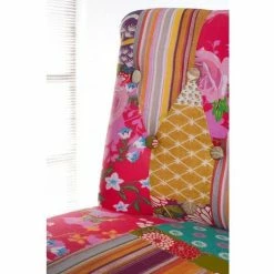 MACABANE ARTHUR - Fauteuil BETTY Tissu Bohème Multicolore Pieds Bois Noir - IMPRIME -MACABANE Elegant store 17784200 3