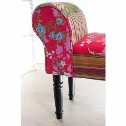 MACABANE ARTHUR - Banc De Lit Rectangulaire Tissu Bohème Multicolore Pieds Bois Noir - IMPRIME -MACABANE Elegant store 17784204 3