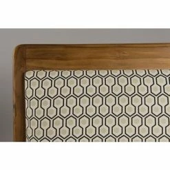 MACABANE ERIS - Fauteuil Hexago Bois Teck Tissu Vert Scandi - Multicouleurs -MACABANE Elegant store 17784224 3