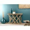 MACABANE LALY - Console Bois Nature Plateau Rectangulaire Teck - Pieds Bois Flotté - Bois Naturel -MACABANE Elegant store 17845356 1