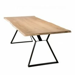 MACABANE MADISON - Table à Manger Rectangulaire 230x100cm Bois Chêne Pieds Métal Noir - Bois NATUREL; Métal NOIR -MACABANE Elegant store 17886783 5