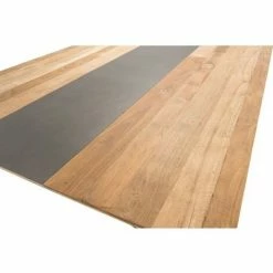 MACABANE MADISON - Table à Manger Rectangulaire 220x100cm Bois Teck Recyclé Métal Et Pieds Métal Noir - Bois Naturel, Métal Noir Vernis Polyuréthane -MACABANE Elegant store 17886784 5