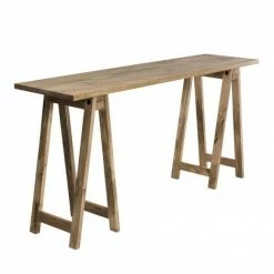MACABANE IRENE - Console Tréteaux Bois Manguier 160x40cm Ko-Kut - Naturel -MACABANE Elegant store 17923302 3