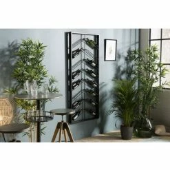 MACABANE HABY - Étagère Range-bouteilles 8 Niveaux 16 Bouteilles Métal Noir - Noir