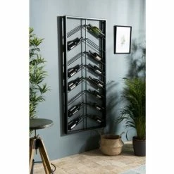 MACABANE HABY - Étagère Range-bouteilles 8 Niveaux 16 Bouteilles Métal Noir - Noir -MACABANE Elegant store 17923314 4