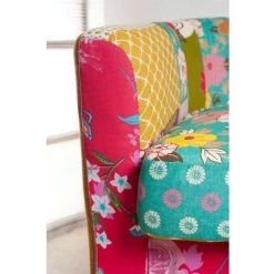 MACABANE ARTHUR - Fauteuil Cabriolet 63x63cm Tissu Bohème Multicolore Pieds Bois Noir - Imprimé -MACABANE Elegant store 18035753 4