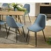 MACABANE AUGUSTIN - Lot De 2 Chaises Tissu Bleu Pieds Métal Noirs - Bleu