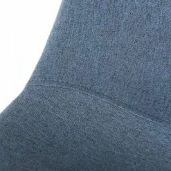 MACABANE AUGUSTIN - Lot De 2 Chaises Tissu Bleu Pieds Métal Noirs - Bleu -MACABANE Elegant store 18152064 4