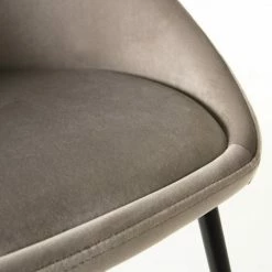 MACABANE AUGUSTIN - Lot De 2 Chaises Velours Chamois Beige Pieds Métal Noir - Beige 9 MACABANE AUGUSTIN - Lot De 2 Chaises Velours Chamois Beige Pieds Métal Noir - Beige -MACABANE Elegant store 18152067 3