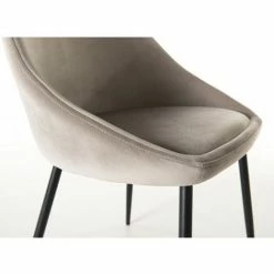 MACABANE AUGUSTIN - Lot De 2 Chaises Velours Chamois Beige Pieds Métal Noir - Beige 11 MACABANE AUGUSTIN - Lot De 2 Chaises Velours Chamois Beige Pieds Métal Noir - Beige -MACABANE Elegant store 18152067 5