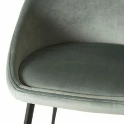 MACABANE AUGUSTIN - Lot De 2 Chaises Velours Vert Jade Pieds Métal Noir - Vert Pale -MACABANE Elegant store 18152068 3