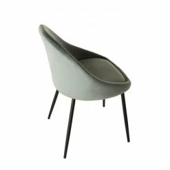 MACABANE AUGUSTIN - Lot De 2 Chaises Velours Vert Jade Pieds Métal Noir - Vert Pale -MACABANE Elegant store 18152068 4