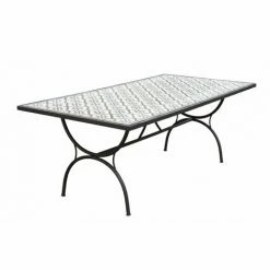 MACABANE VICTOIRE - SALON DE JARDIN EN BOIS ACACIA 6/8 Pers - 1 Table Rectangulaire 220*90 Cm Et 6 Fauteuils En Rotin Synthétique - Beige -MACABANE Elegant store 18152072 3