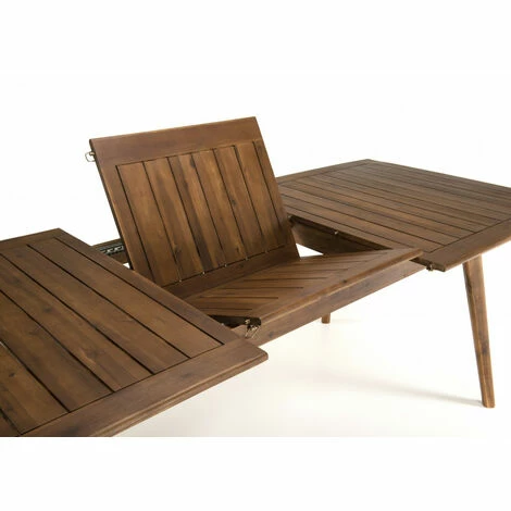 MACABANE VICTOIRE - SALON DE JARDIN EN BOIS 8/10 Pers - 1 Table Rectangulaire Extensible 180/240*100 Cm 6 Fauteuils En Rotin Synthétique - Beige 6 MACABANE VICTOIRE - SALON DE JARDIN EN BOIS 8/10 Pers - 1 Table Rectangulaire Extensible 180/240*100 Cm 6 Fauteuils En Rotin Synthétique - Beige – Image 4