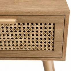 MACABANE ROMEO - Chevet Couleur Naturelle 1 Tiroir Cannage - Naturel -MACABANE Elegant store 18152076 4