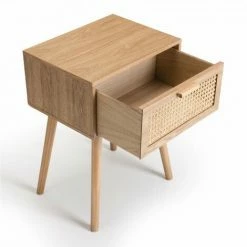 MACABANE ROMEO - Chevet Couleur Naturelle 1 Tiroir Cannage - Naturel -MACABANE Elegant store 18152076 5