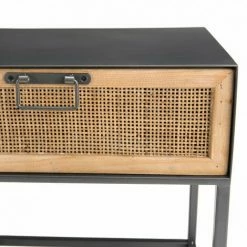 MACABANE DORIANE - Chevet Noir Métal 1 Tiroir Cannage Naturel - Noir Et Naturel 10 MACABANE DORIANE - Chevet Noir Métal 1 Tiroir Cannage Naturel - Noir Et Naturel -MACABANE Elegant store 18338839 4