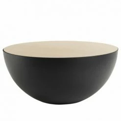 MACABANE THEODORE - Table Basse Coque 70x70cm Base Métal Plateau Bois Clair - Noir -MACABANE Elegant store 18338888 5