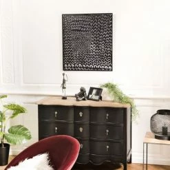 MACABANE THEODORE - Décoration Murale Rectangulaire 64x70cm Métal Noir - Noir