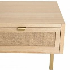 MACABANE ADELE - Table Basse 2 Tiroirs Toile De Jute Pieds Métal Doré - Beige 9 MACABANE ADELE - Table Basse 2 Tiroirs Toile De Jute Pieds Métal Doré - Beige -MACABANE Elegant store 18338987 3