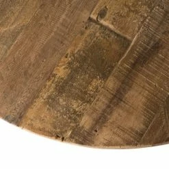 MACABANE ALIDA - Table Basse Ronde Marron 75x75cm Teck Recyclé Pieds Métal - Brun -MACABANE Elegant store 18400601 5