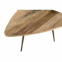 MACABANE ALIDA - Table Basse Bois Ovoïde Teck Recyclé Pieds Métal - Brun -MACABANE Elegant store 18400602 4