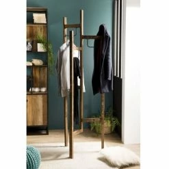 MACABANE ALIDA - Portemanteau Marron 3 'ventaux' Teck Recyclé Et Métal - Brun