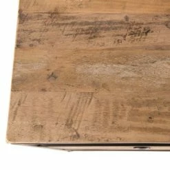 MACABANE ALIDA - Table Chevet D'appoint Avec Tablette 1 Tiroir Teck Recyclé Acacia Mahogany Recyclé Et Métal Noir - Brun -MACABANE Elegant store 18544725 5