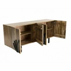 MACABANE IRENE - Buffet Bois Manguier 177x45cm 4 Portes 2 étagères Déco Branches Pieds Métal Bangalore - Naturel -MACABANE Elegant store 18969344 5