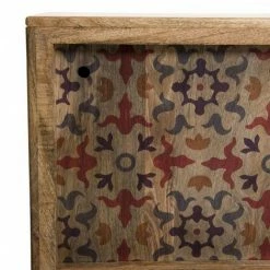 MACABANE IRENE - Console Bois Manguier 160x35cm 2 Portes Coulissantes 1 étagère Bhoutan - Naturel -MACABANE Elegant store 18969347 3